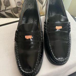 Mens Black Slip On Penny Loafers